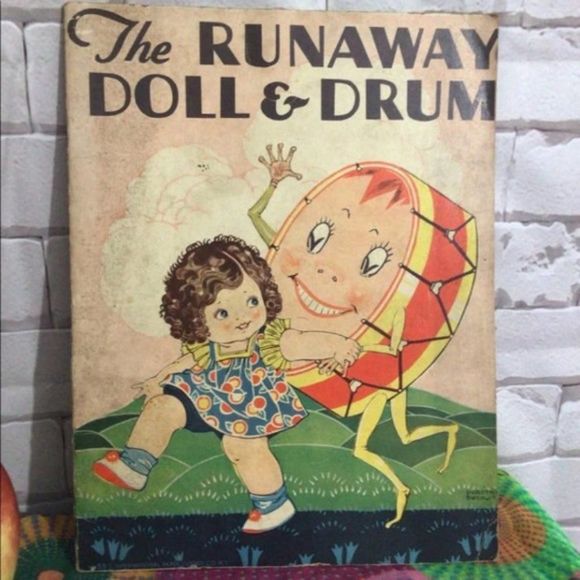 ANTIQUE The Runaway Doll & Drum By Bert Delevy Antique First Edition 1920's - Picture 5 of 10